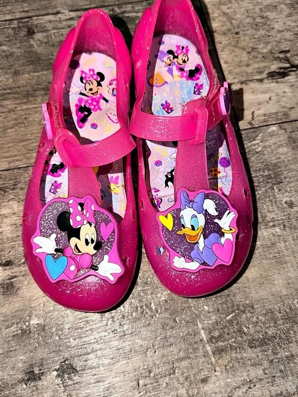 Disney Minnie Mouse & Daisy Duck BFFs Casual Jelly Shoe Pink Jelly Sandals